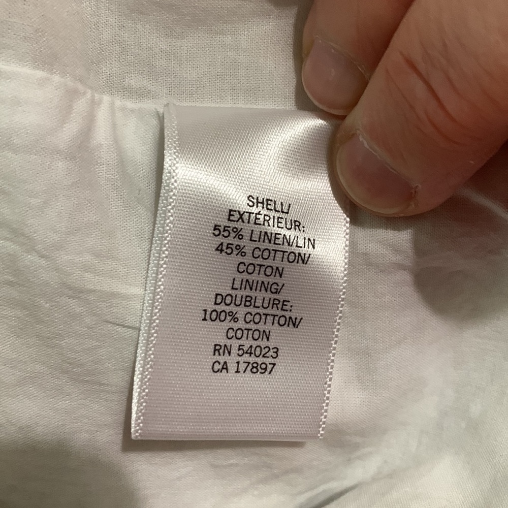 BANANA REPUBLIC Tan and White Linen Blend Skirt - Picture 4 of 5